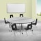 Flash Furniture Mobile 60" Circle Wave Grey Table Set-14" Chairs XU-GRP-14CH-A60-HCIRC-GY-T-P-CAS-GG - alternate 1